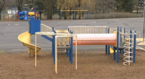 The playground that a student used as a test firing ground to refine the bombs he had planned to set off in school.